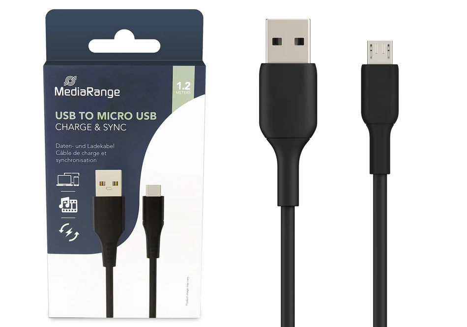 MEDIARANGE Micro USB Charge & Sync Cable 1.2M MRCS138