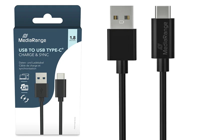MEDIARANGE USB 3 to Type C Charge & Sync Cable, 1.8M MRCS182