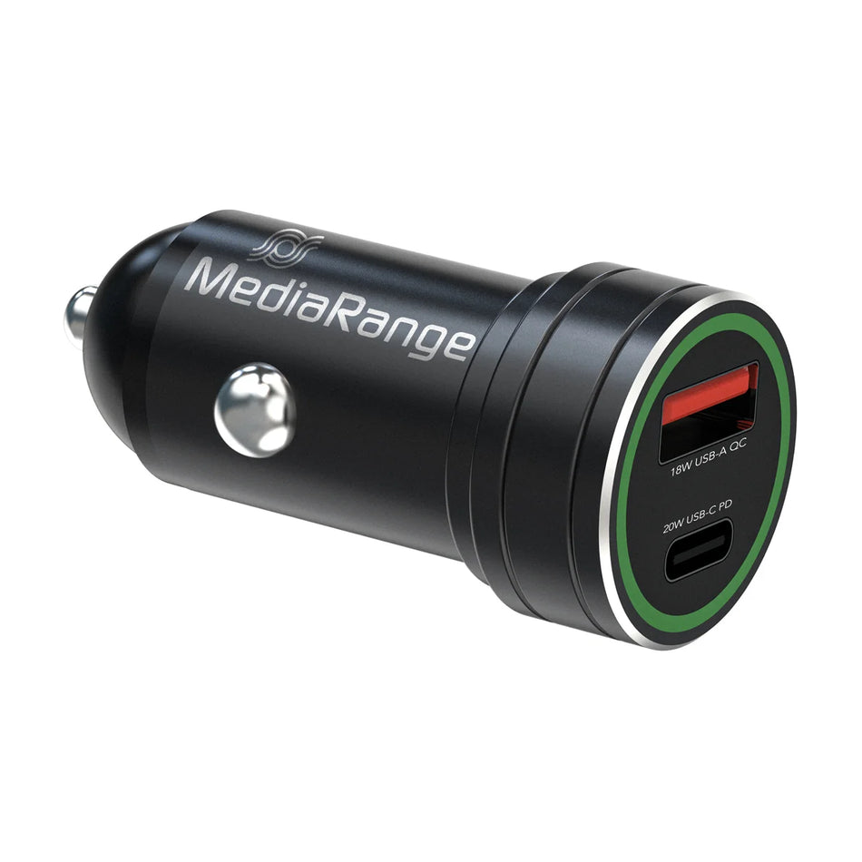 Φορτιστής Αυτοκινήτου MEDIARANGE, Type C/USB-A 20W MRMA120