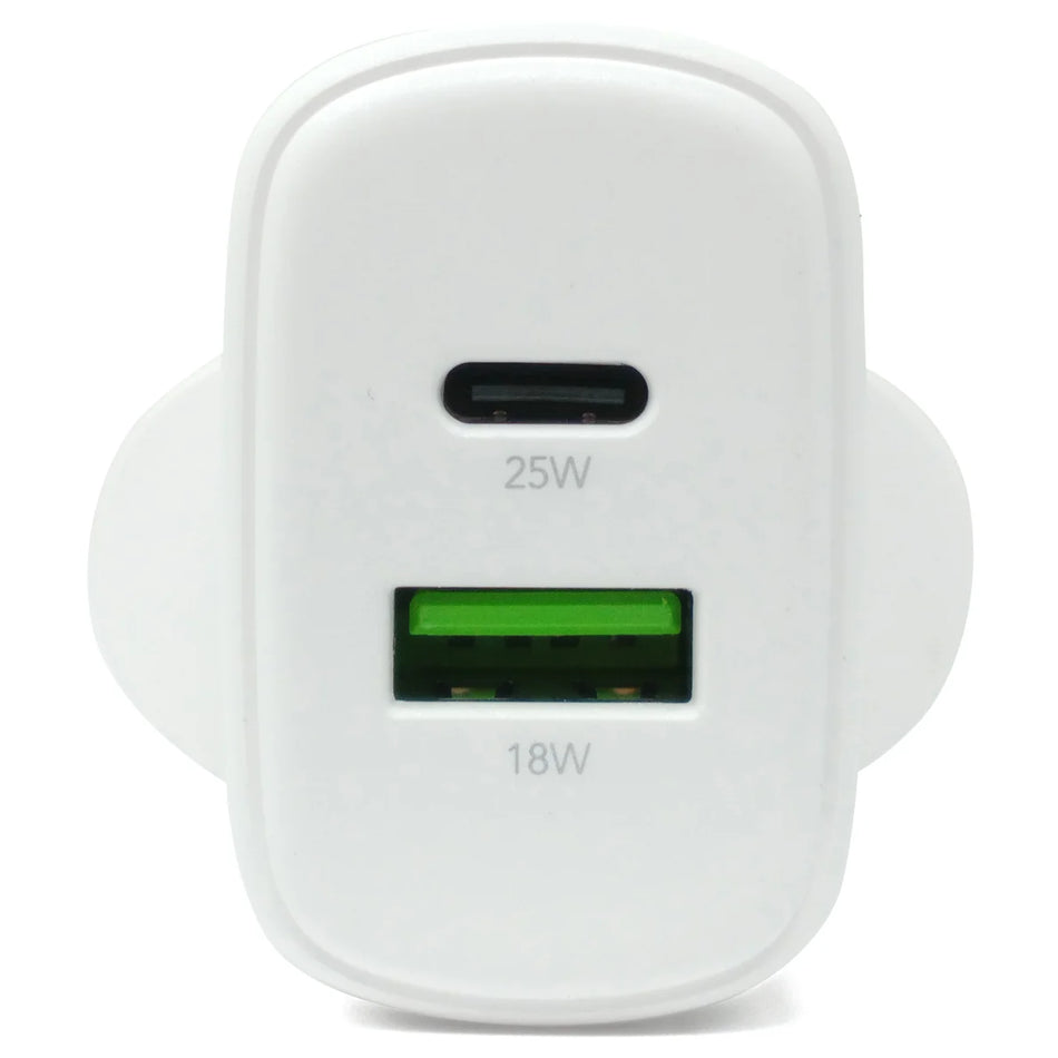 MEDIARANGE Φορτιστής Ταχείας Φόρτισης Type C/USB-A 25W MRMA112-UK