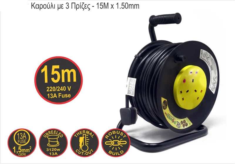 GK POWER 3 Way Reel EXGB-15 - 8503-15