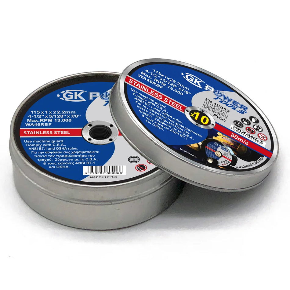 GK POWER Cutting Discs TIN 115x1x 22,2 for Stainless Steel - T41