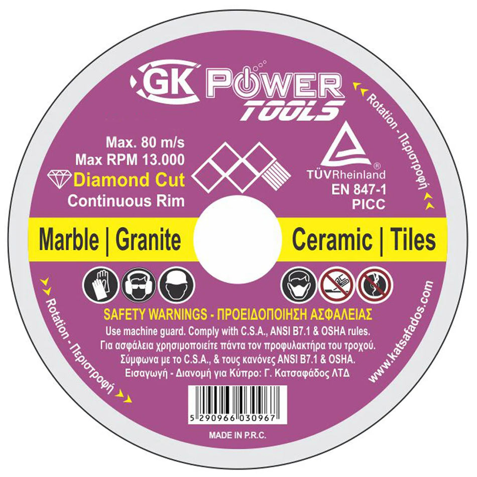 GK POWER Continues Rim Blade for Ceramic, Granite, Brick etc