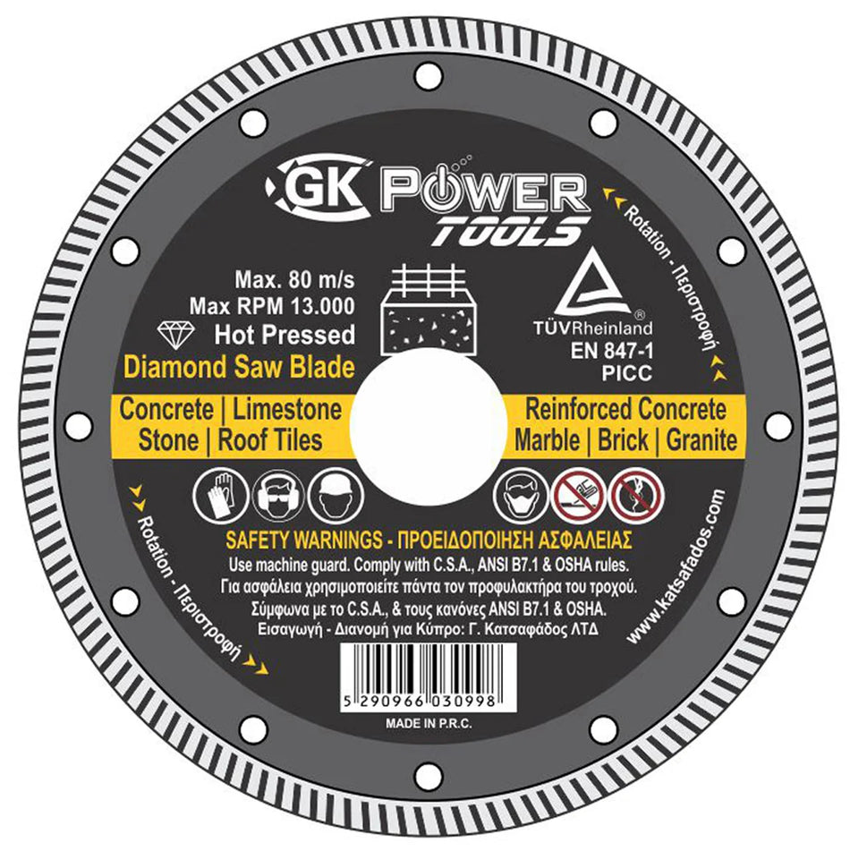 GK POWER Hot Pressed Diamond Saw Blade