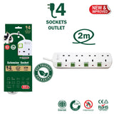 GK POWER - 4 Ways Extension with Switches Eco Packaging
