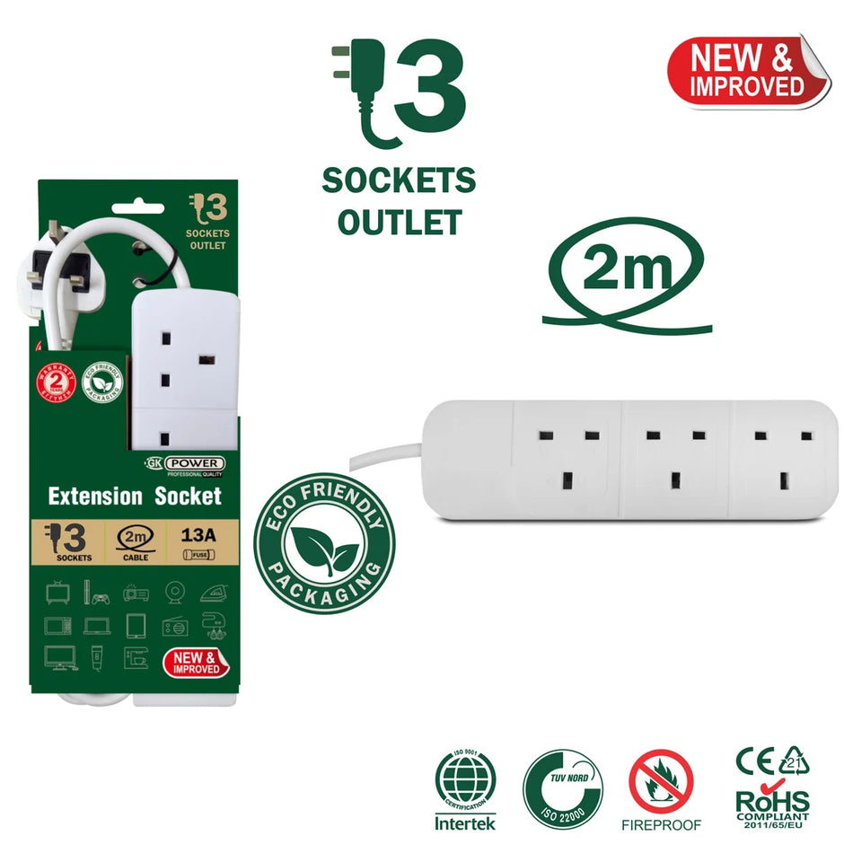 GK POWER - 3 Ways Extension without Switches Eco Packaging