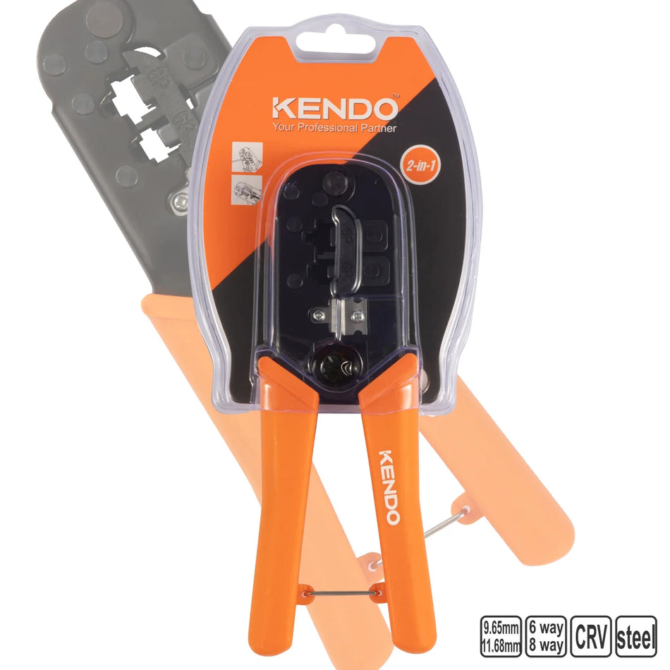 KENDO 11711 2in1 Modular Telephone Plug Crimping Plier