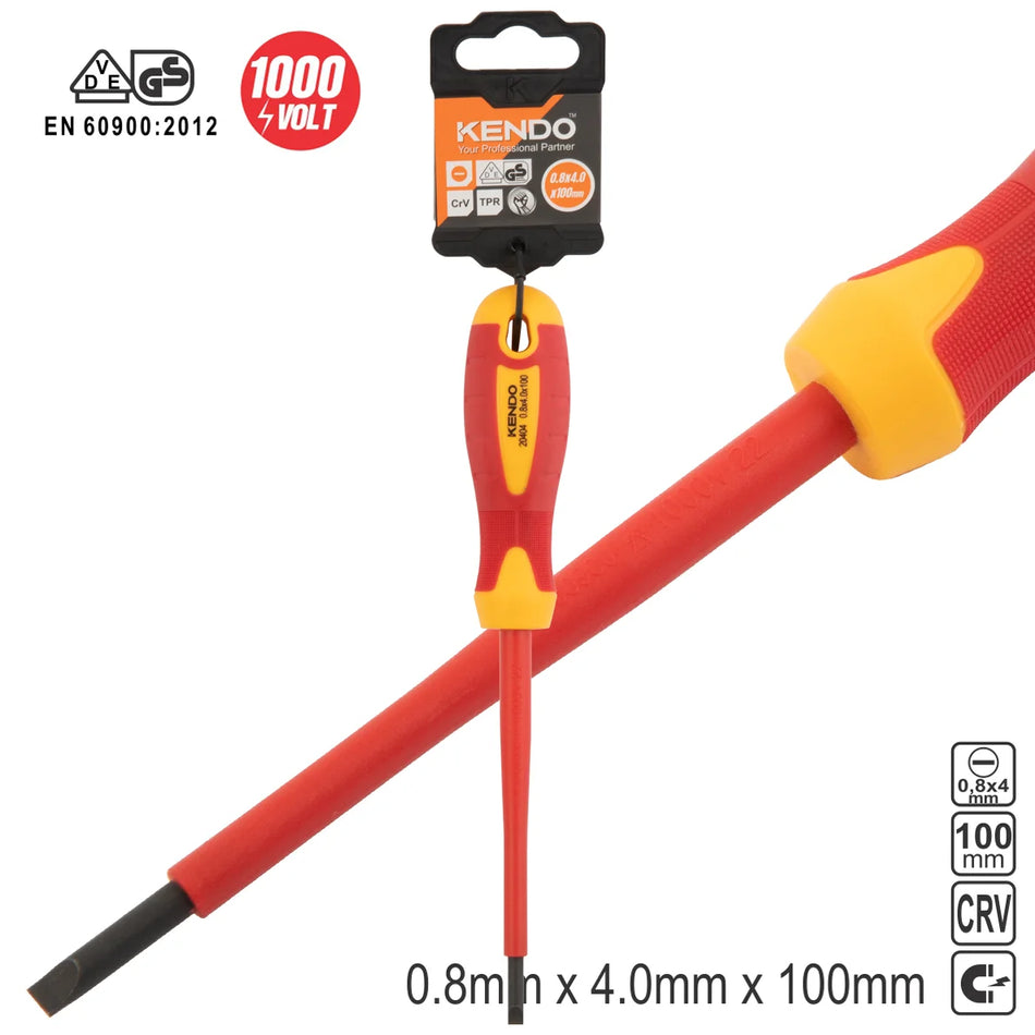 KENDO 20404 VDE Screwdriver, Slotted