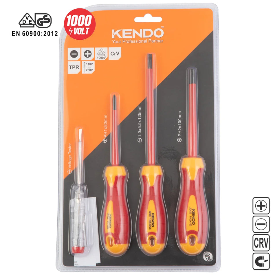 KENDO 20481 VDE Screwdriver Set 4pcs