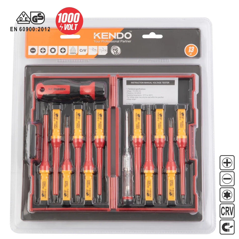KENDO 20485 VDE SCREWDRIVER SET 13PCS