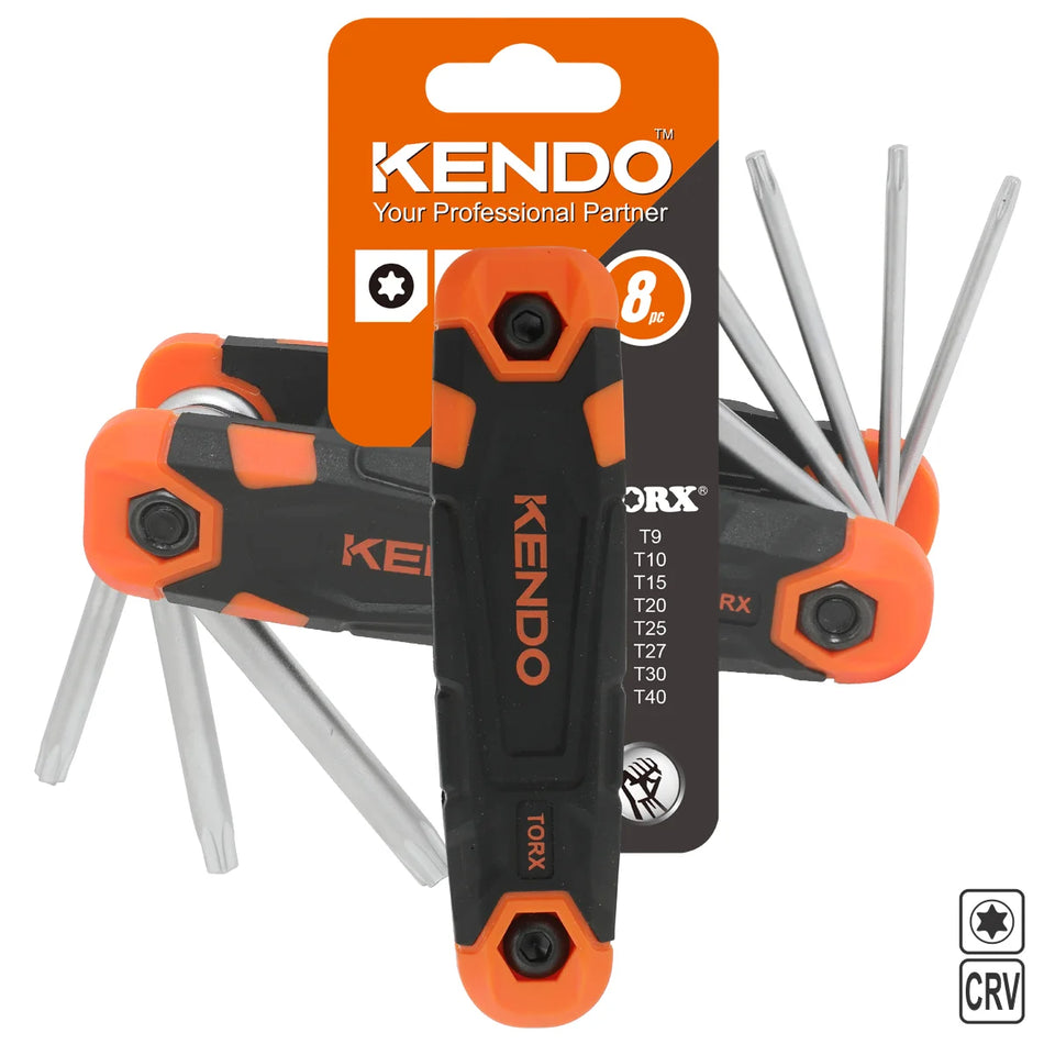 KENDO 20718 Folding Torx Key Set 8pcs