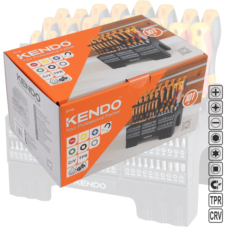 KENDO 21118 101PC SCREWDRIVER BITS SET