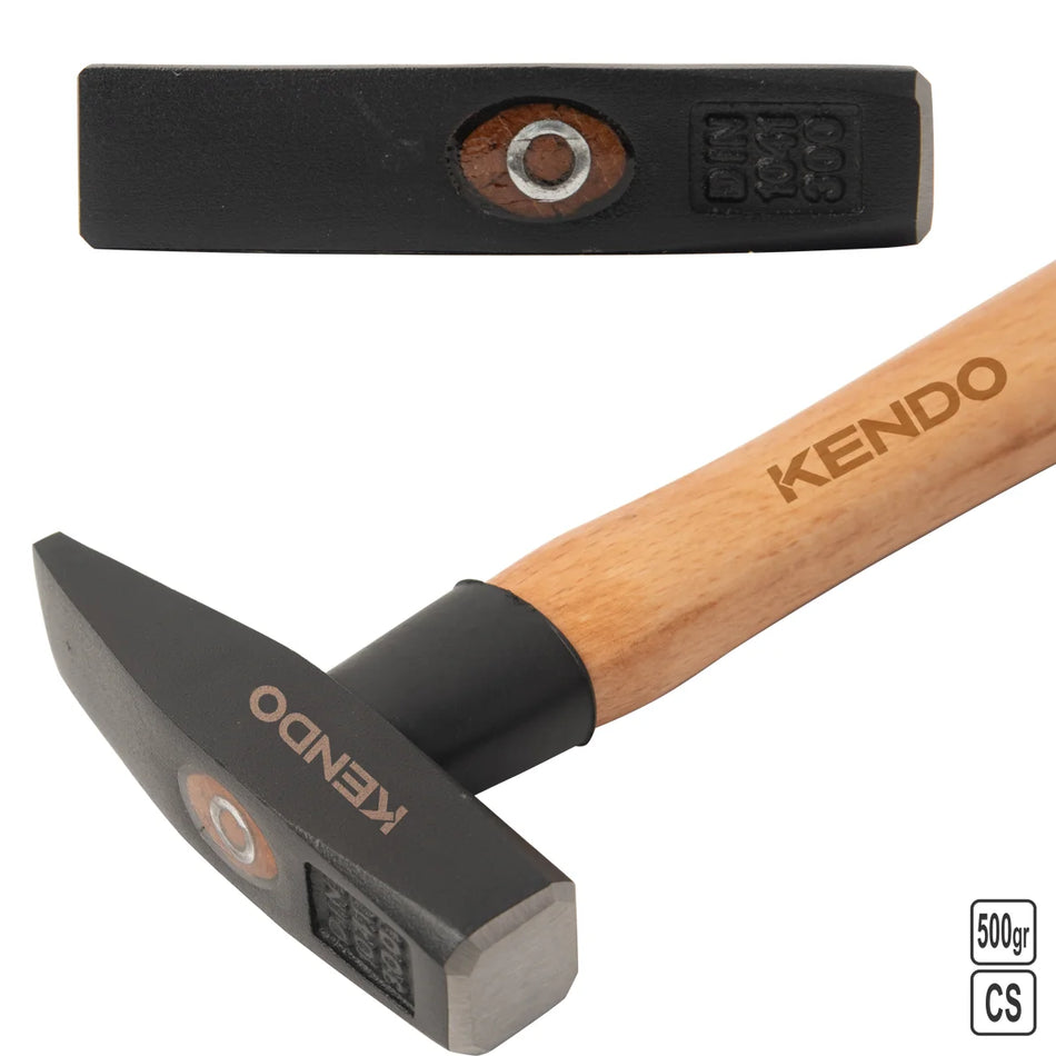 KENDO Machinist Hammer, Wood Handle