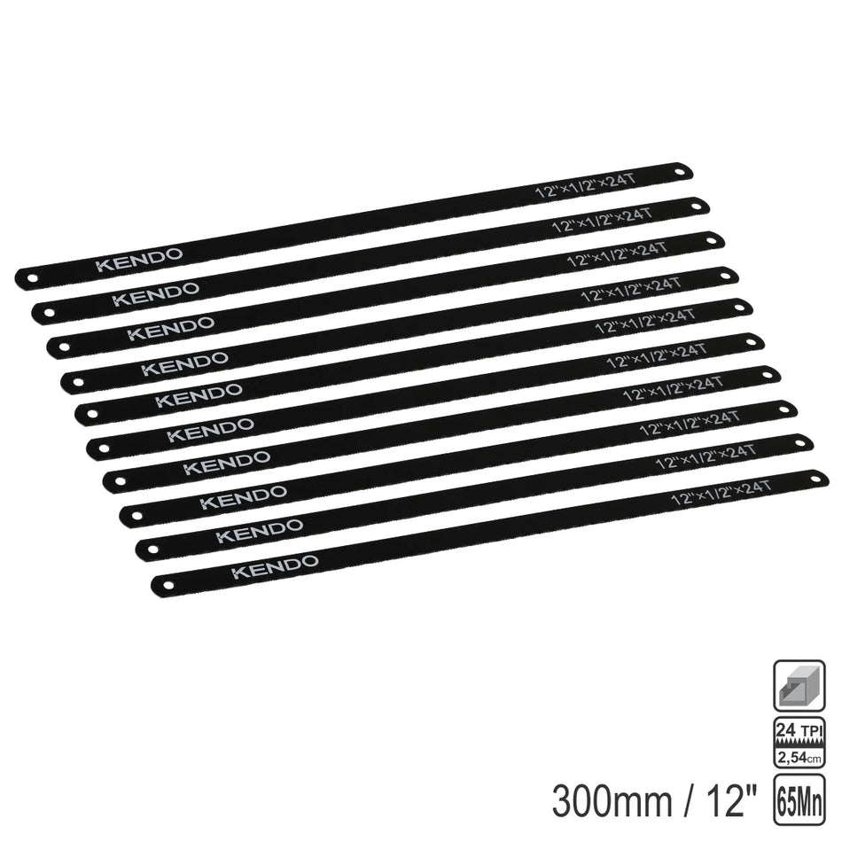 KENDO 30599 10pc Metal Saw Blades 300mm / 12" / 24 TPI