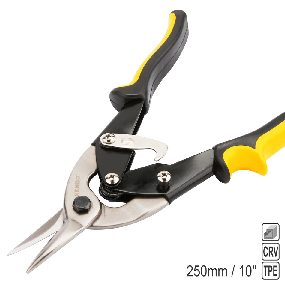 KENDO 30814 Aviation Tin Snips - Straight Cut 250mm / 10"