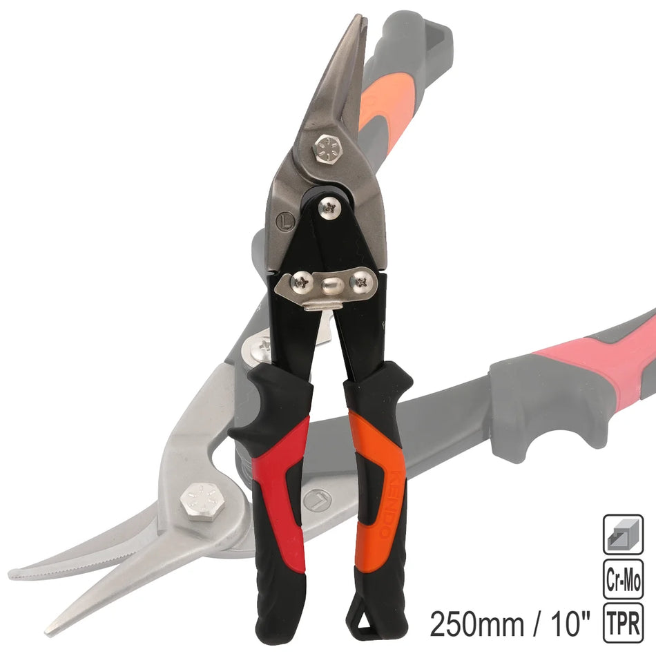 KENDO 30831 Cr-Mo Aviation Tin Snips - Left Cut 250mm/10"