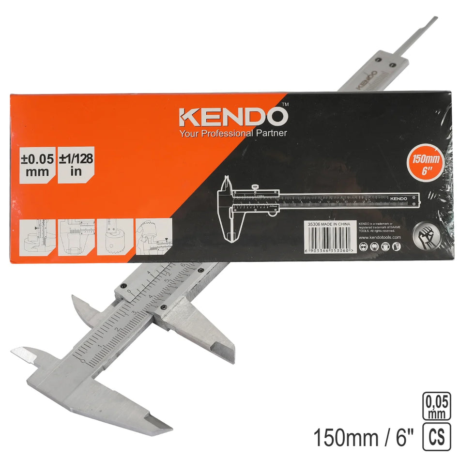 KENDO 35306 Vernier Caliper Metric & Inch 150mm / 6"