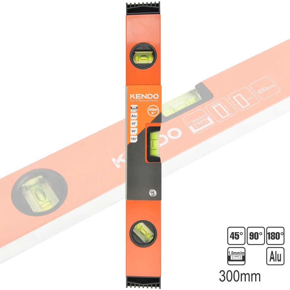 KENDO 35351 Aluminum Level (Box Style) 300mm/12"