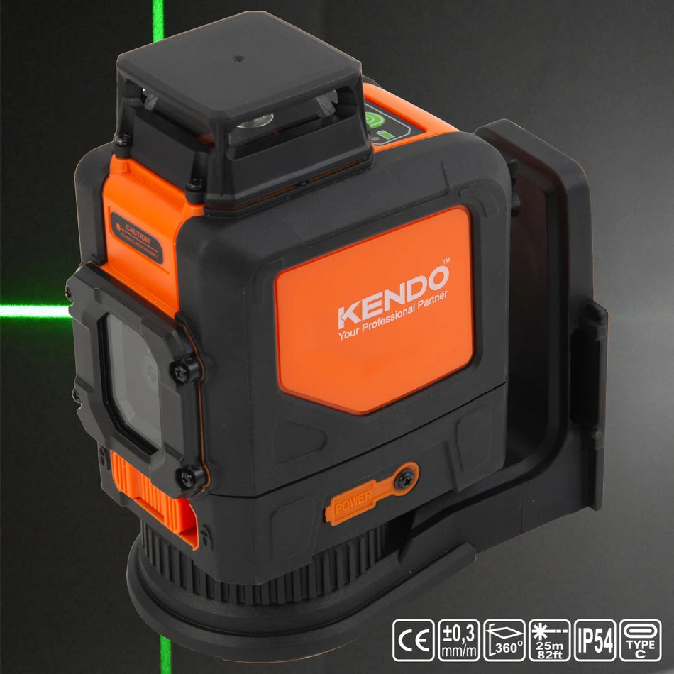 KENDO 35546 360° Self Levelling Laser Level 25m/82ft