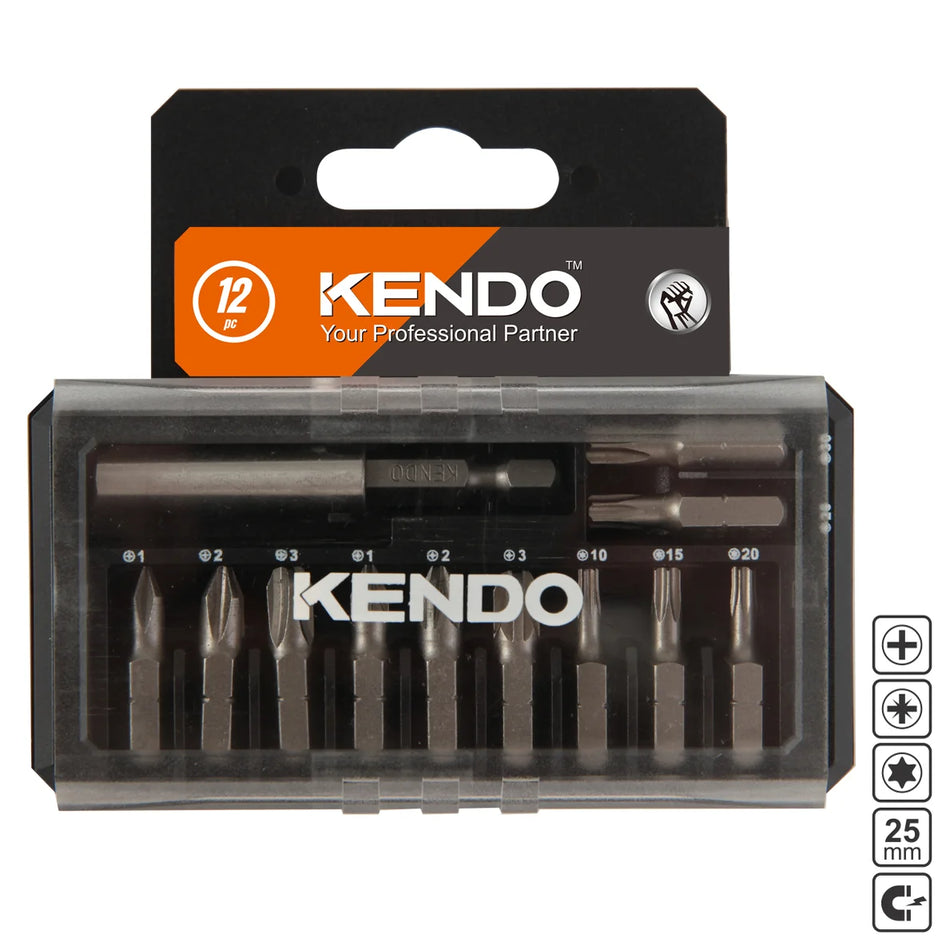 KENDO 32501233 Screwdriver Bit Set 12pcs