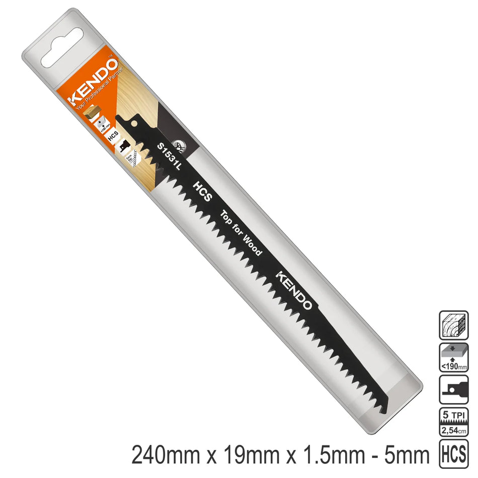 KENDO 46304205 Reciprocating Saw Blade S1531L, 240mm