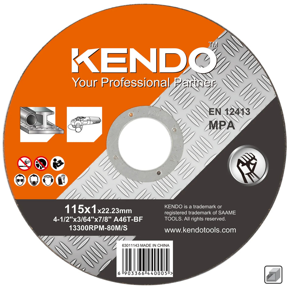 KENDO 63011143 Flat Cut-off Disc Metal 115x1x22.23mm