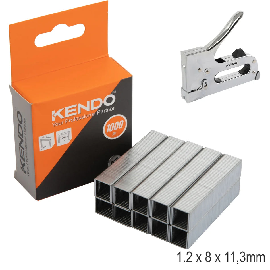 KENDO 1000pc Staples 1.2 x 11.3mm