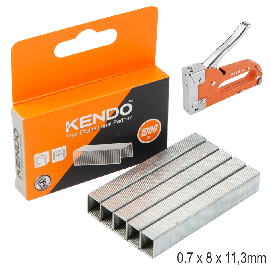 KENDO 1000pc Staples 0.7 x 11.3mm