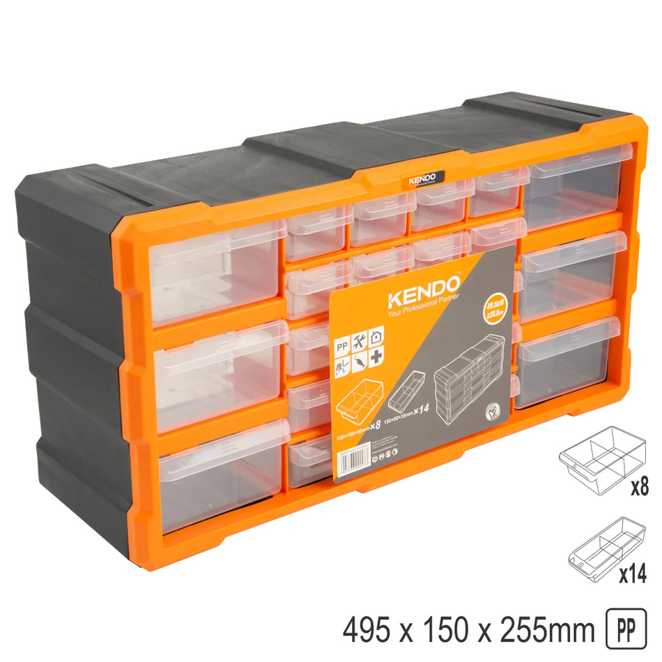 KENDO 90247 22 DRAWER PLASTIC CABINET