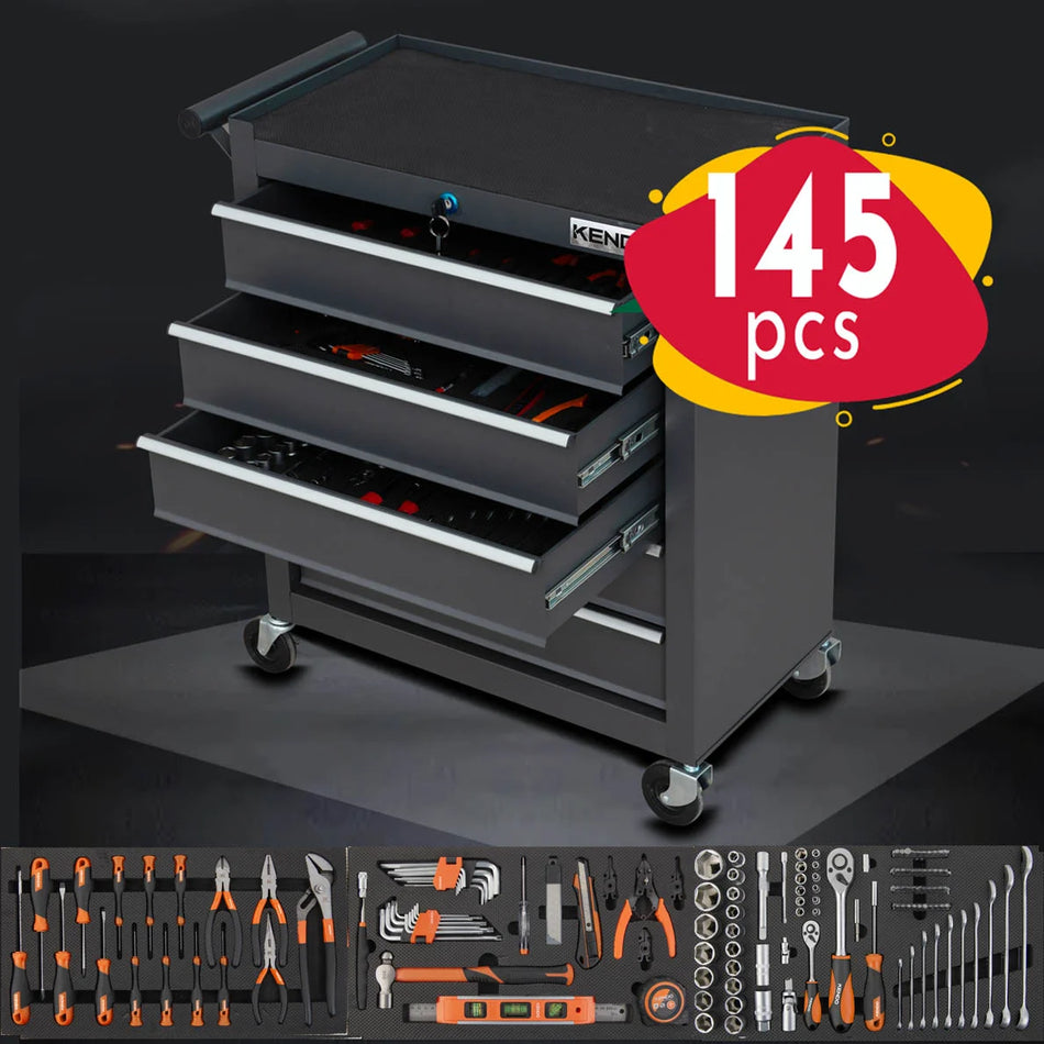 KENDO 90343 5 DRAWER CABINET TOOL SET 145pcs
