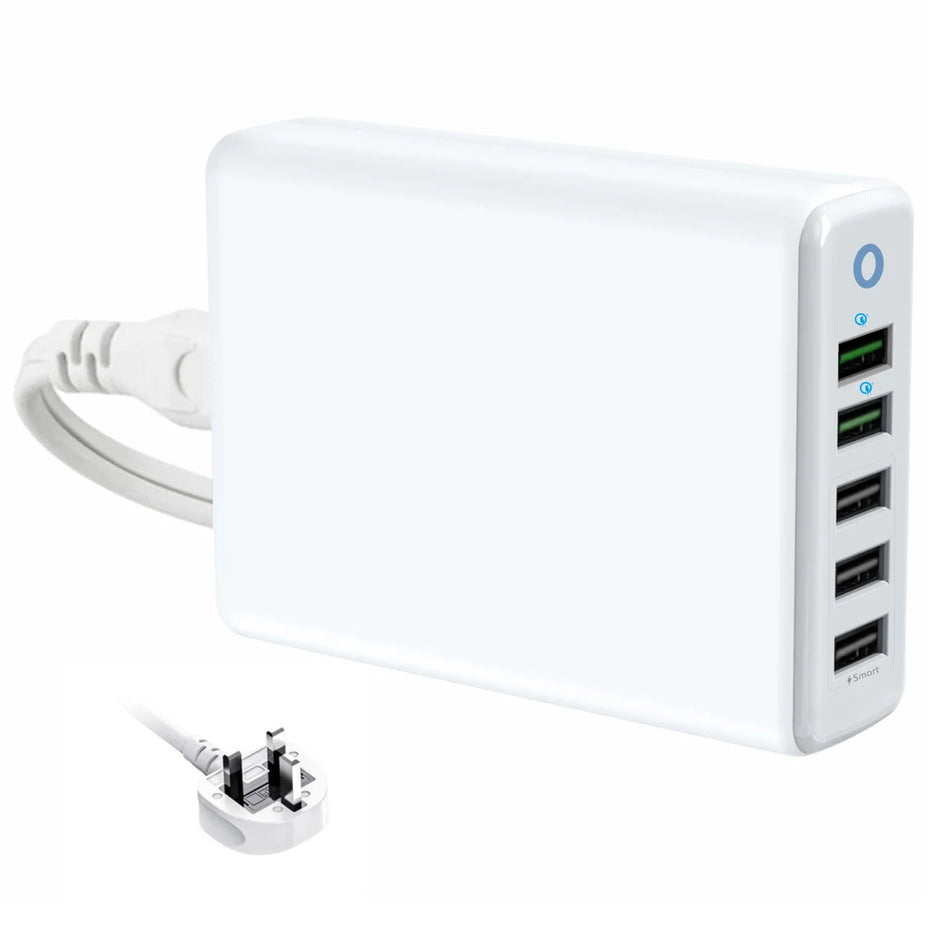 Φορτιστής USB FAST 5 Θυρών Συνολικής Ισχύος 60W με Καλώδιο - 10QC