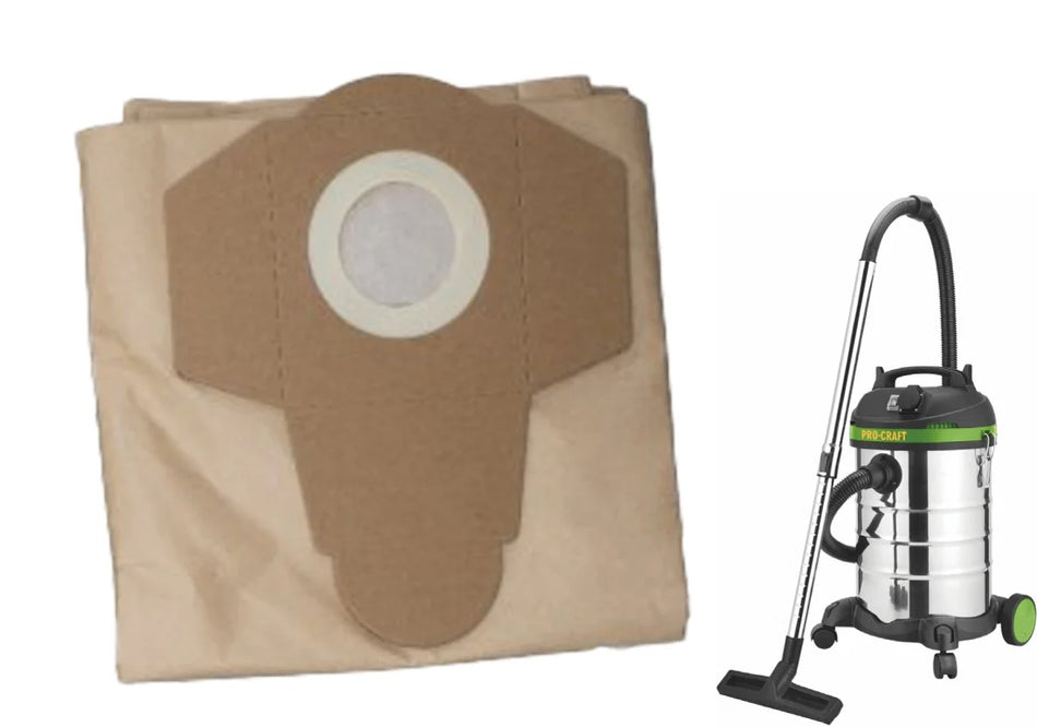 Pro-Craft Industrial Paper Dust Bags for VP1400 Vacuum (1400W)