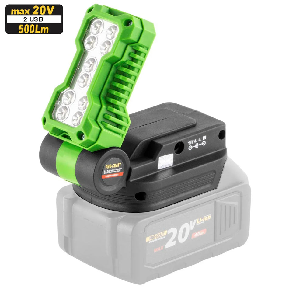 Pro-Craft Cordless LED Spotlight, No Battery - LL20BB