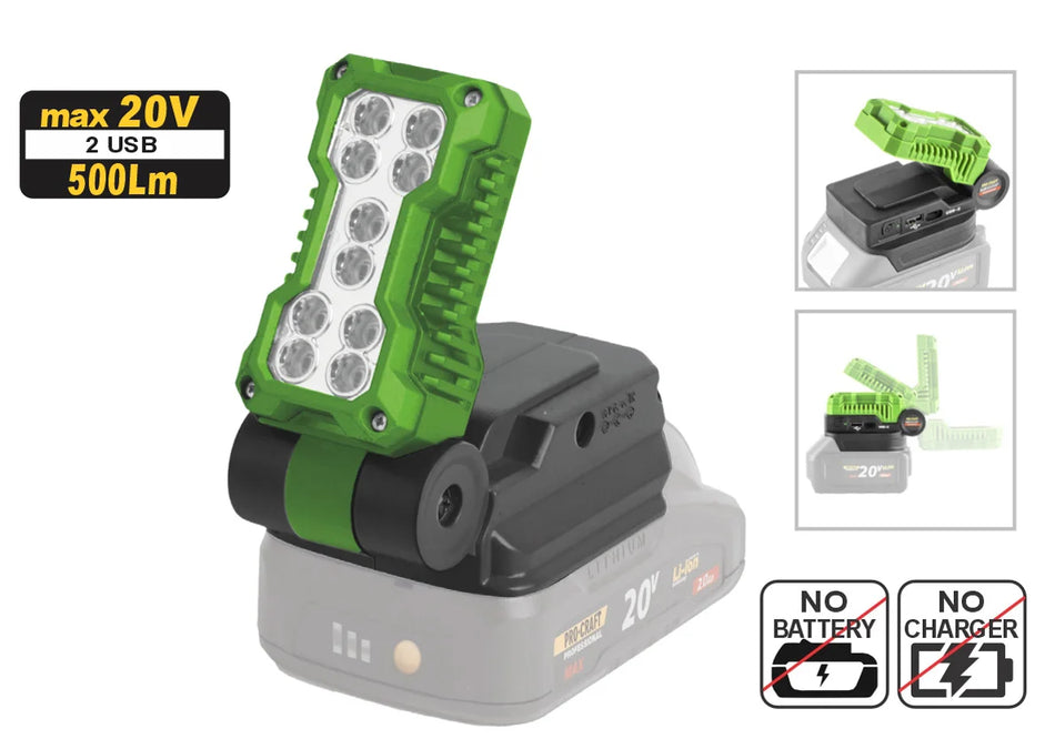 Pro-Craft Cordless LED Spotlight, No Battery - LL20BB