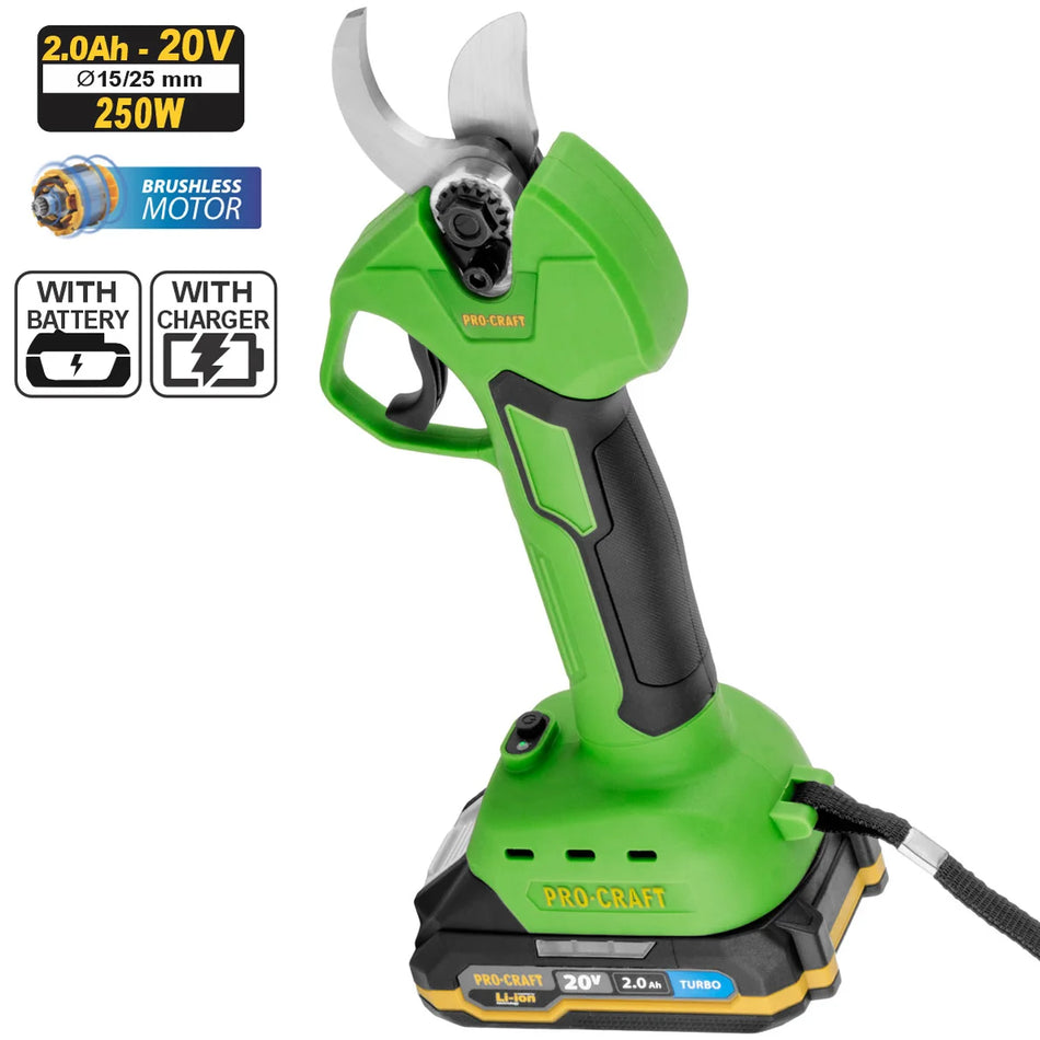 Pro-Craft Cordless Pruning Shears with Battery - ES25Li