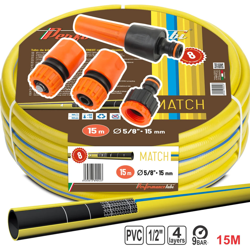 ALMAPLAST MATCH Garden Hose SET Ø1/2"-12,5mm 15Μ + KIT