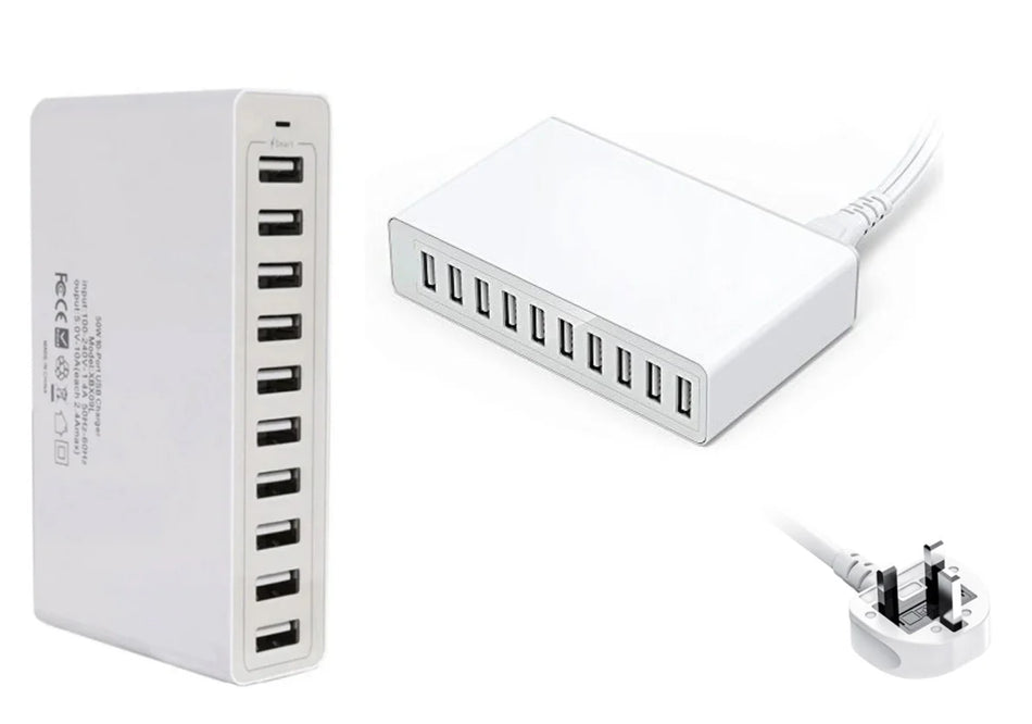 Φορτιστής USB 10 Θυρών 60W με Καλώδιο - 09L (49)