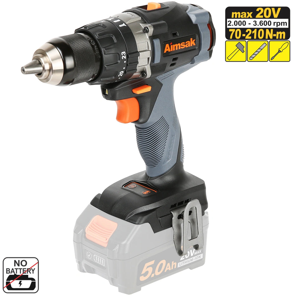 AIMSAK TOOLS BL18T70 - 20V HAMMER DRILL (5,0AH)